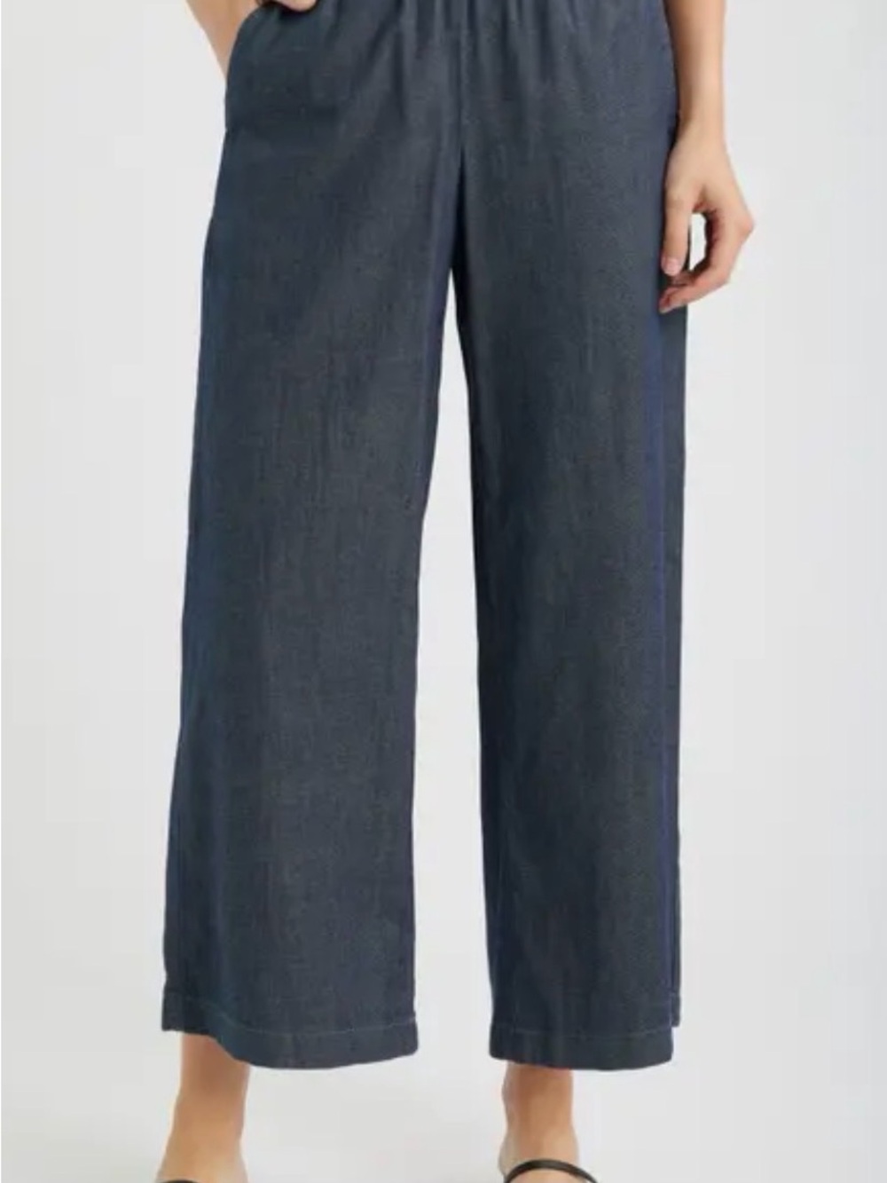 Eileen Fisher Organic Cotton Ankle Wide Leg Pants Size M